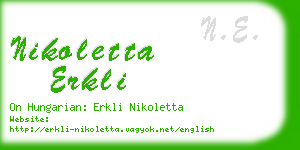 nikoletta erkli business card